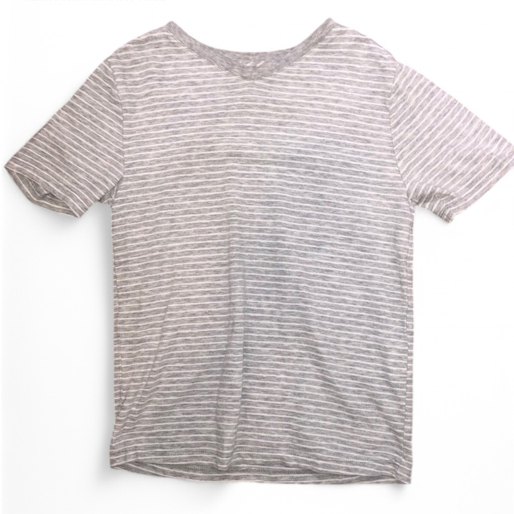Vince Striped V-Neck Tee, Size 7